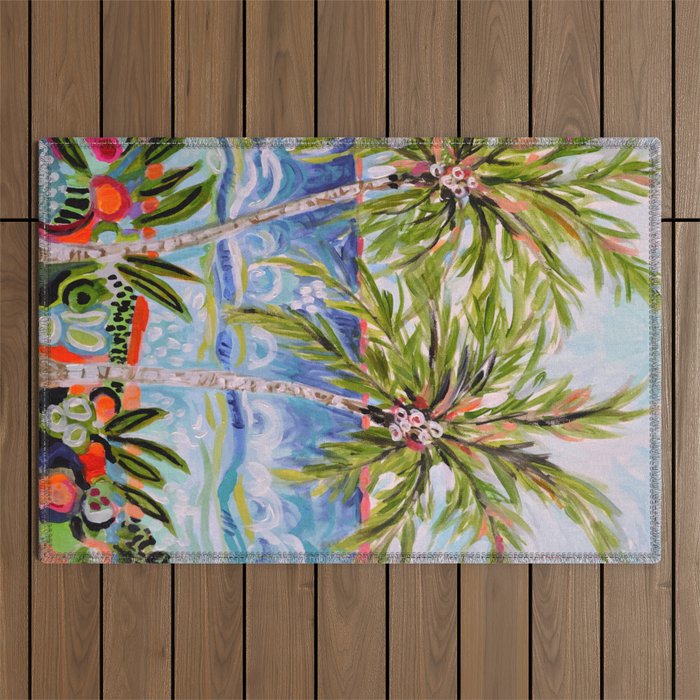 Palm Trees by Karen Fields Outdoor Rug Gallery Image 1