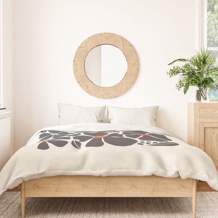 Abstract Black Florals Duvet Cover Gallery Image 3