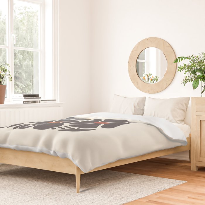 Abstract Black Florals Duvet Cover Gallery Image 2