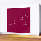 Leo Zodiac Star Constellation Line Art Magenta Pink Wall Mural Gallery Image 2