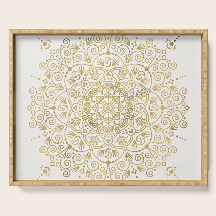 Moroccan Mandala - Gold Palette Serving Tray Gallery Image 1