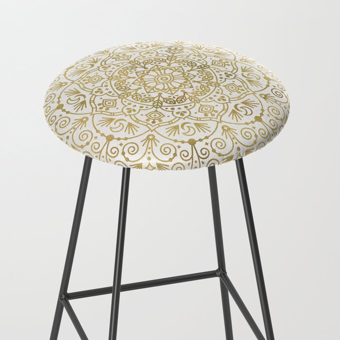 Moroccan Mandala - Gold Palette Stool Gallery Image 2