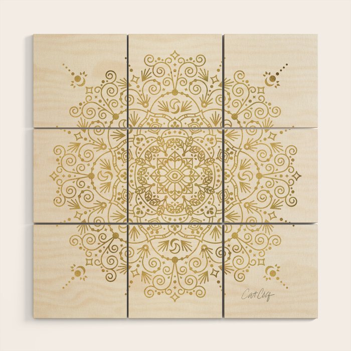 Moroccan Mandala - Gold Palette Wood Wall Art Gallery Image 1