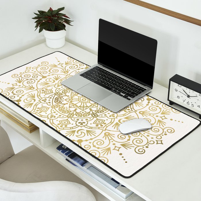 Moroccan Mandala - Gold Palette Desk Mat Gallery Image 2