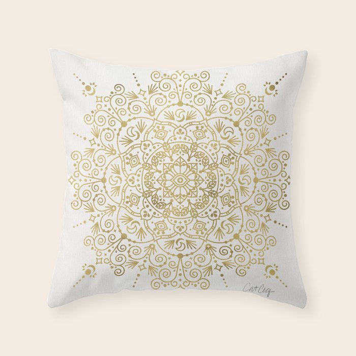 Moroccan Mandala - Gold Palette Throw Pillow Gallery Image 6