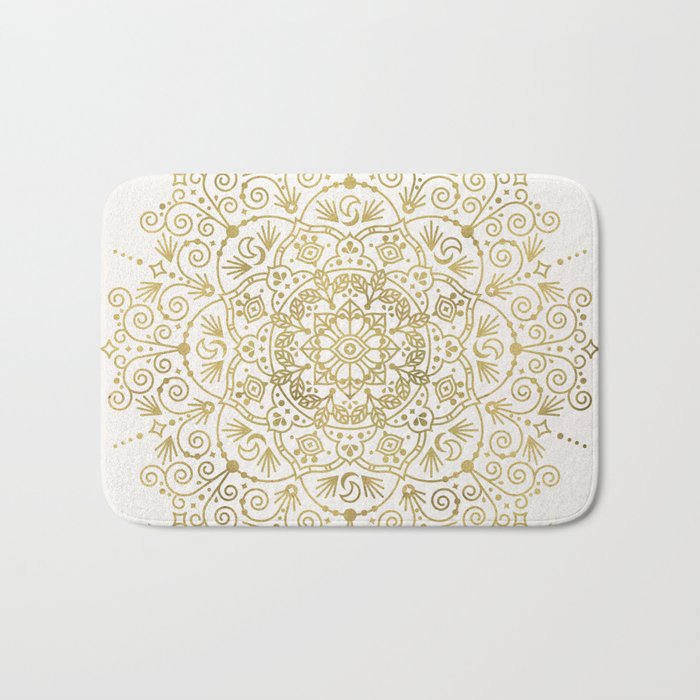 Moroccan Mandala - Gold Palette Bath Mat Gallery Image 1