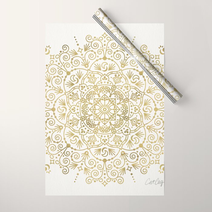 Moroccan Mandala - Gold Palette Wrapping Paper Gallery Image 1
