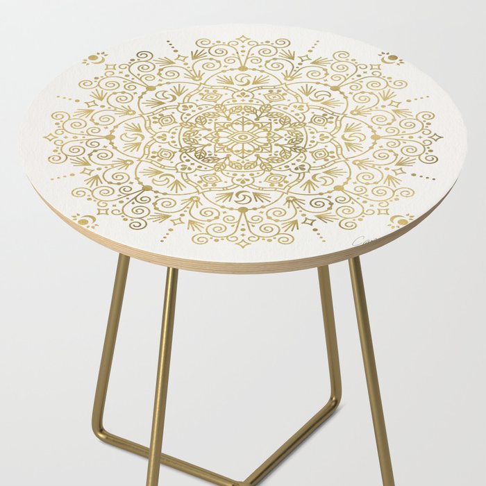 Moroccan Mandala - Gold Palette Side Table Gallery Image 2