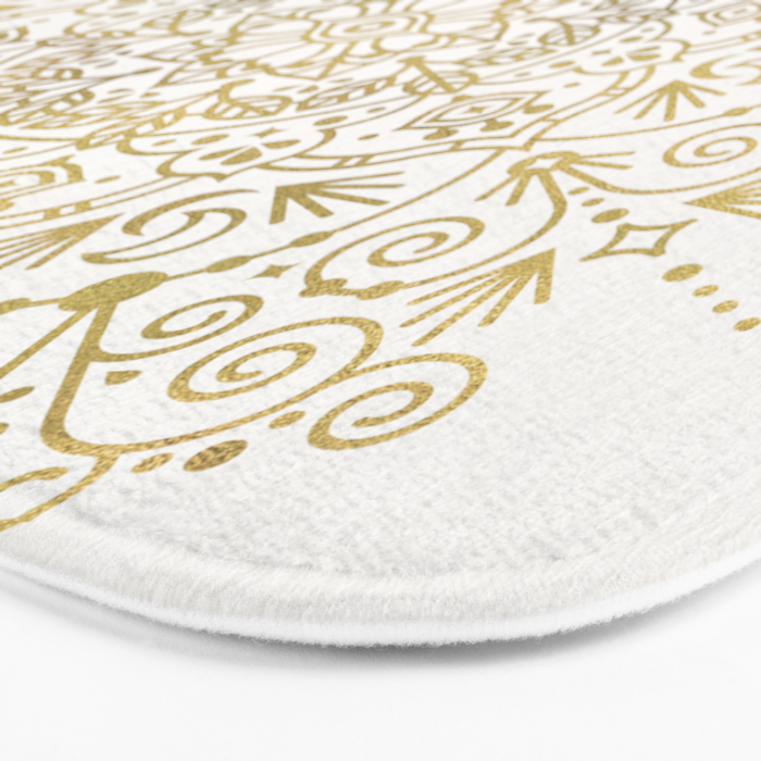 Moroccan Mandala - Gold Palette Bath Mat Gallery Image 3