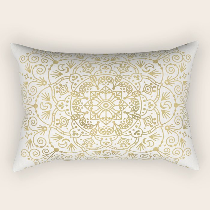 Moroccan Mandala - Gold Palette Rectangular Pillow Gallery Image 1