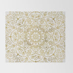 Moroccan Mandala - Gold Palette Throw Blanket Gallery Image 2