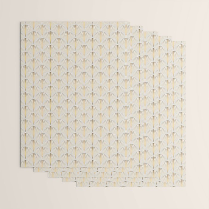 Golden Fan Leaf Art Deco Wrapping Paper Gallery Image 3