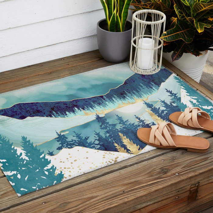 Sky Reflection Outdoor Rug Gallery Image 2
