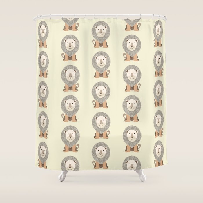 Whimsical Lion Shower Curtain Gallery Image 1