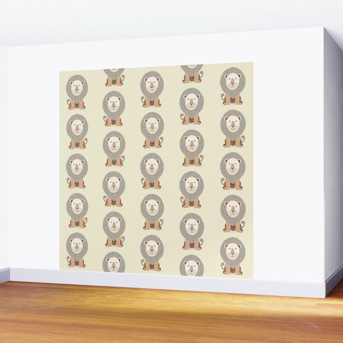 Whimsical Lion Wall Mural Gallery Image 2