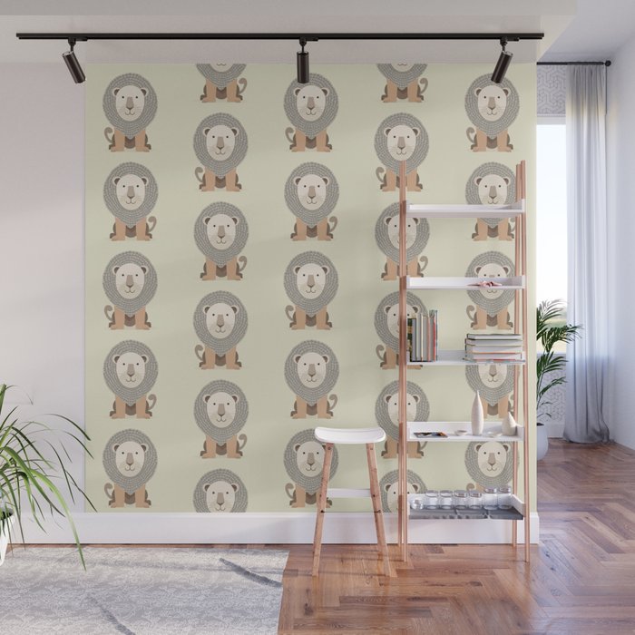 Whimsical Lion Wall Mural Gallery Image 1