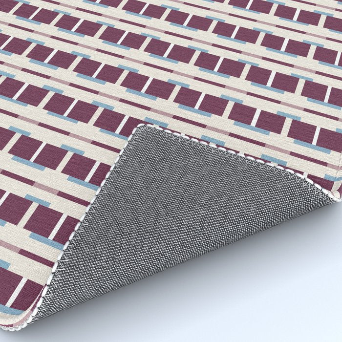 Burgundy Grid Elegance Rug Gallery Image 4