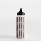 Burgundy Grid Elegance Water Bottle Gallery Image 3