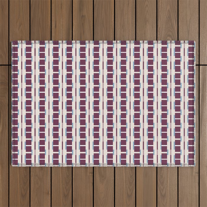 Burgundy Grid Elegance Outdoor Rug Gallery Image 1