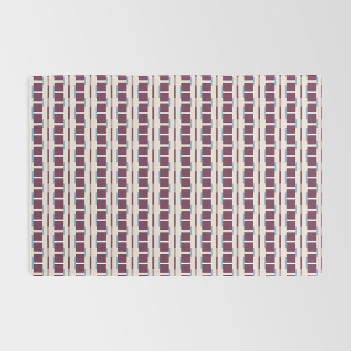 Burgundy Grid Elegance Rug Gallery Image 2