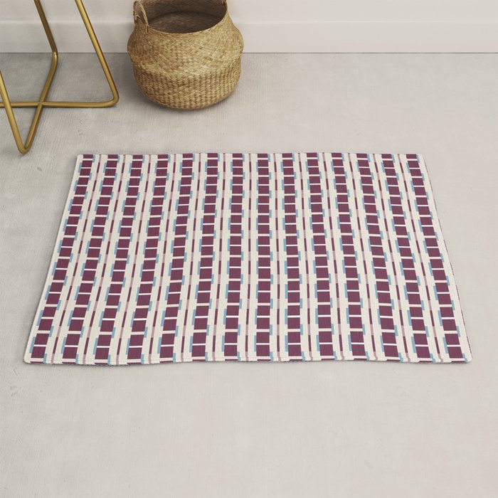 Burgundy Grid Elegance Rug Gallery Image 1