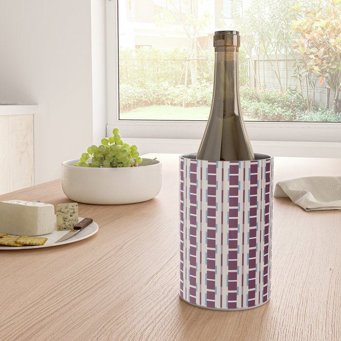 Burgundy Grid Elegance Wine Chiller Gallery Image 4