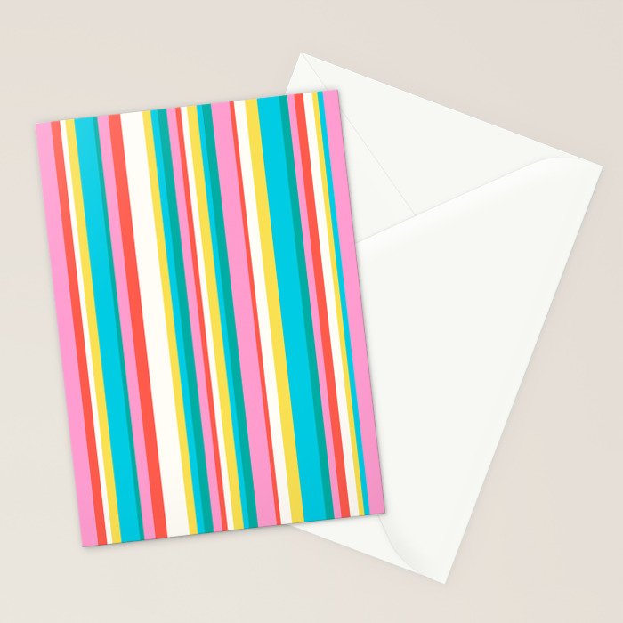 Classic Stripes II - 60s Candy Rainbow Stationery Card Gallery Image 2