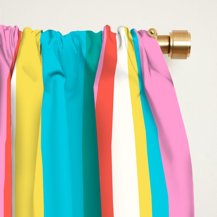Classic Stripes II - 60s Candy Rainbow Window Curtain Gallery Image 2