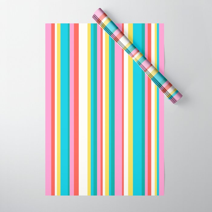 Classic Stripes II - 60s Candy Rainbow Wrapping Paper Gallery Image 1