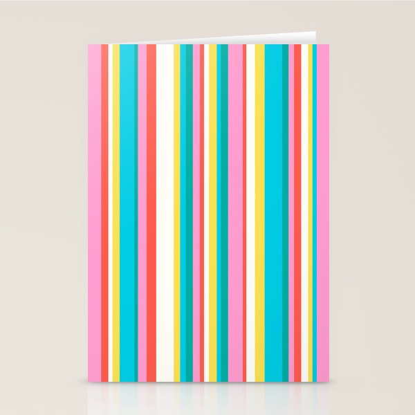 Classic Stripes II - 60s Candy Rainbow Stationery Card Gallery Image 1