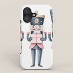 Blue Pink Watercolor Nutcracker Soldiers iPhone Case Gallery Image 1