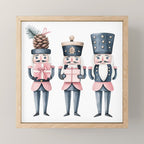 Blue Pink Watercolor Nutcracker Soldiers Mini Art Print Gallery Image 1
