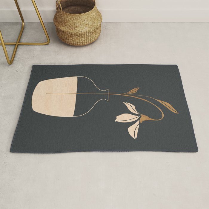 Minimal Abstract Art Vase Flower 3 Rug Gallery Image 1