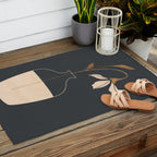 Minimal Abstract Art Vase Flower 3 Outdoor Rug Gallery Image 2