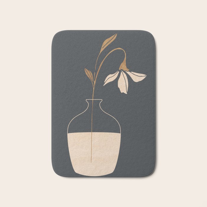 Minimal Abstract Art Vase Flower 3 Bath Mat Gallery Image 1