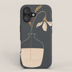 Minimal Abstract Art Vase Flower 3 iPhone Case Gallery Image 1