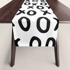 Hugs and Kisses in White and Black Table Runner Gallery Image 1