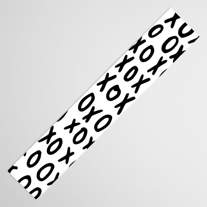 Hugs and Kisses in White and Black Table Runner Gallery Image 3