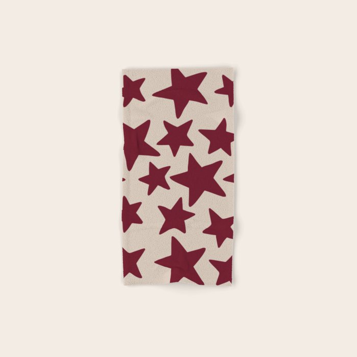 Wine Wonky Stars Bath Towel Gallery Image 1