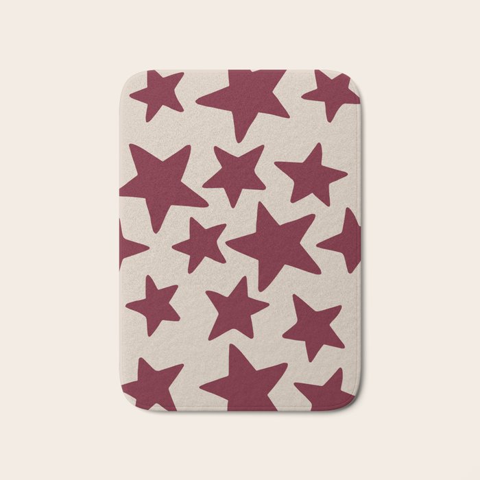 Wine Wonky Stars Bath Mat Gallery Image 1