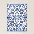 Ottoman Arabesque Iznik Pattern Indigo Blue White & Red Stationery Card Gallery Image 2