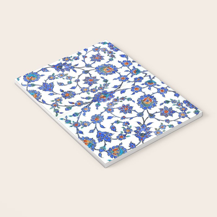 Ottoman Arabesque Iznik Pattern Indigo Blue White & Red Notebook Gallery Image 3
