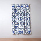 Ottoman Arabesque Iznik Pattern Indigo Blue White & Red Window Curtain Gallery Image 3
