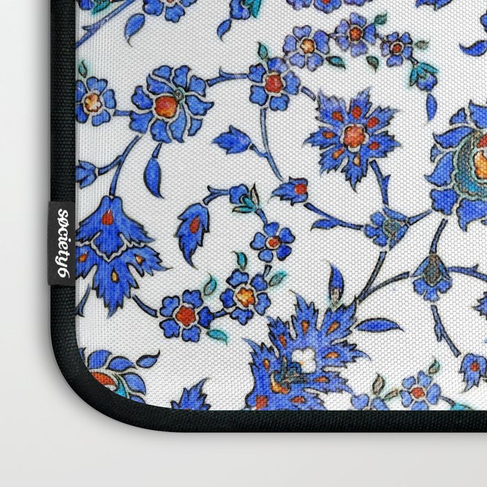 Ottoman Arabesque Iznik Pattern Indigo Blue White & Red Laptop Sleeve Gallery Image 3