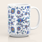 Ottoman Arabesque Iznik Pattern Indigo Blue White & Red Coffee Mug Gallery Image 2