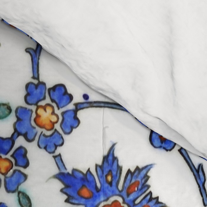 Ottoman Arabesque Iznik Pattern Indigo Blue White & Red Comforter Gallery Image 4