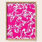 Hot Pink Otomi Bright Pattern Serving Tray Gallery Image 1
