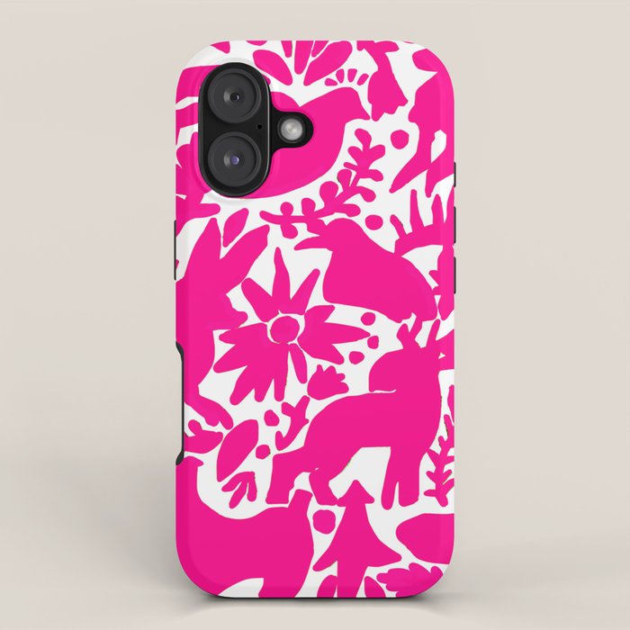 Hot Pink Otomi Bright Pattern iPhone Case Gallery Image 1