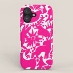 Hot Pink Otomi Bright Pattern iPhone Case Gallery Image 1