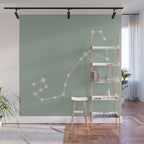 Scorpio Zodiac Star Constellation Line Art Soft Sage Wall Mural Gallery Image 1